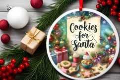 Cookies for Santa Christmas Round Ornament Product Image 1