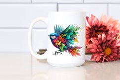Abstract Vibrant Bird Flowers PNG Product Image 2