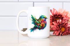 Abstract Vibrant Bird Flowers PNG Product Image 2