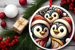Round Christmas Ornament Sublimation|Clipart Product Image 2