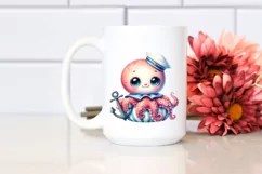Colorful Baby Octopus Watercolor Clipart Product Image 2