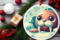 Round Christmas Ornament Sublimation|Clipart Product Image 2