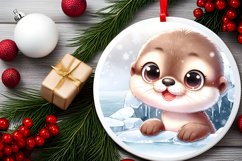 Round Christmas Ornament Sublimation|Clipart Product Image 2