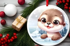 Round Christmas Ornament Sublimation|Clipart Product Image 2