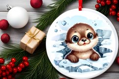 Round Christmas Ornament Sublimation|Clipart Product Image 2
