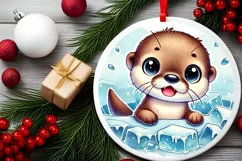 Round Christmas Ornament Sublimation|Clipart Product Image 2