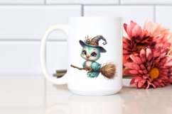 Funny Baby Peacock on Witch Broom | Sublimation | Clipart Product Image 2