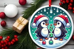 Round Christmas Ornament Sublimation|Clipart Product Image 2