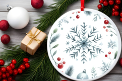 Round Christmass Ornament PNG Product Image 2