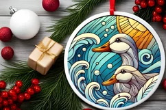 Round Christmas Ornament Sublimation|Clipart Product Image 1