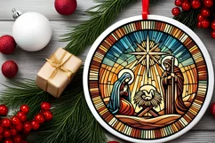 Round Christmas Ornament Sublimation|Clipart Product Image 1