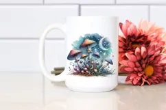 Magical Mushroom Watercolor Splash PNG Product Image 2