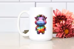 Colorful Baby Hippo | Summer Clipart Product Image 2