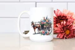 Vintage Horse Wagon Sublimation Clipart Product Image 2