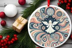 Round Christmas Ornament Sublimation|Clipart Product Image 1