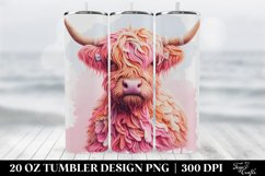 Highland Cow Tumbler Wrap Sublimation PNG| Love Tumb Product Image 2