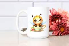 Colorful Baby Bee in Tea Cup | Clipart Product Image 2