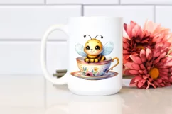Colorful Baby Bee in Tea Cup | Clipart Product Image 2