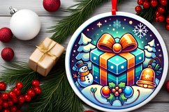 Round Christmas Ornament Sublimation|Clipart Product Image 2