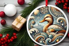 Round Christmas Ornament Sublimation|Clipart Product Image 1