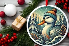 Round Christmas Ornament Sublimation|Clipart Product Image 1