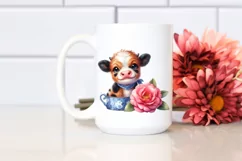 Cute Highland Cow Smiling in Recipient | Sublimation | Product Image 2