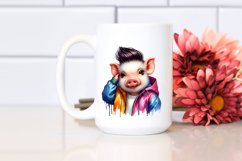 Cute Baby Pig Posing Like a Model PNG Product Image 2