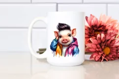 Cute Baby Pig Posing Like a Model PNG Product Image 2