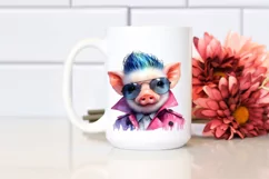 Cute Baby Pig Posing Like a Model PNG Product Image 2