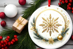 Round Christmass Ornament PNG Product Image 2