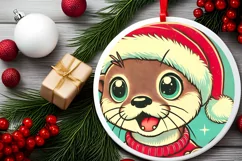 Round Christmas Ornament Sublimation|Clipart Product Image 1
