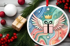 Round Christmas Ornament Sublimation|Clipart Product Image 1