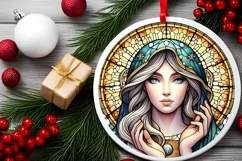 Round Christmas Ornament Sublimation|Clipart Product Image 1