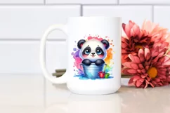 Colorful Baby Panda in Splash | Clipart Product Image 2