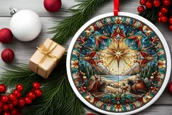 Round Christmas Ornament Sublimation|Clipart Product Image 1