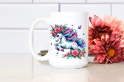 Vibrant Cute Unicorn Clipart, High-Resolution PNG Product Image 2