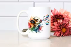 Colorful Baby Cow Blowing Bubbles PNG Product Image 2