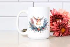 Simple Vibrant Washed Watercolor Vintage Christmas Angel PNG Product Image 2