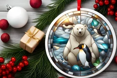 Round Christmas Ornament Sublimation|Clipart Product Image 1