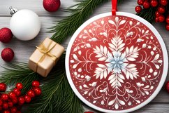 Round Christmas Ornament Sublimation|Clipart Product Image 2