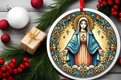 Round Christmas Ornament Sublimation|Clipart Product Image 1