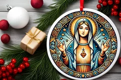 Round Christmas Ornament Sublimation|Clipart Product Image 1