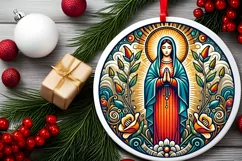 Round Christmas Ornament Sublimation|Clipart Product Image 1