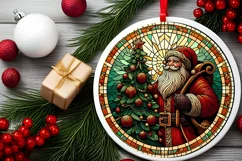 Round Christmas Ornament Sublimation|Clipart Product Image 1