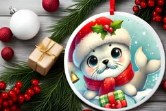 Round Christmas Ornament Sublimation|Clipart Product Image 1