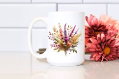 Vibrant Bouquet with Heather | Gold Foil Clipart Product Image 2