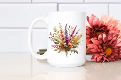 Vibrant Bouquet with Heather | Gold Foil Clipart Product Image 2