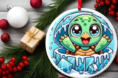 Round Christmas Ornament Sublimation|Clipart Product Image 1