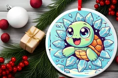 Round Christmas Ornament Sublimation|Clipart Product Image 1