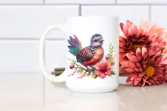 Vibrant Watercolor Baby Chachalaca Clipart Product Image 2